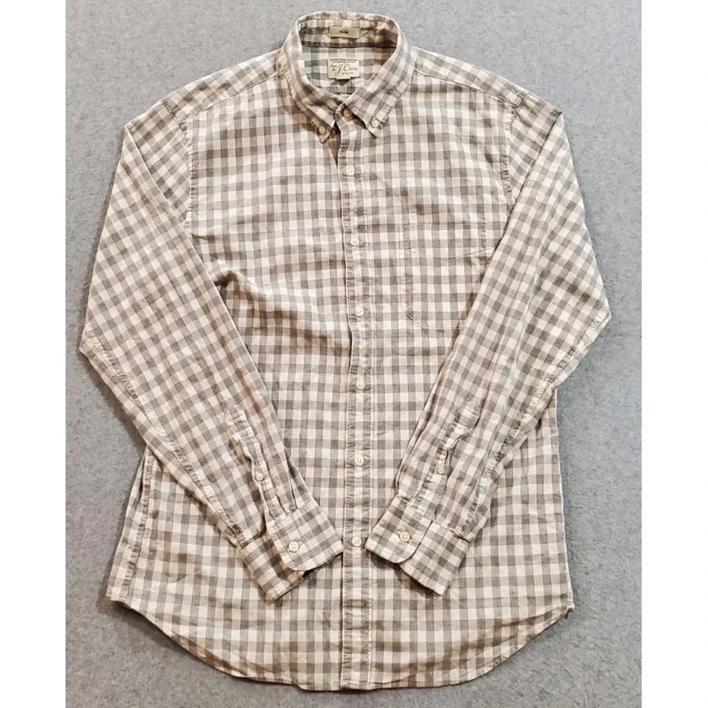J.CREW‎ Men's Slim Stretch Long Sleeve Casual Shirt, Plaid, Size M